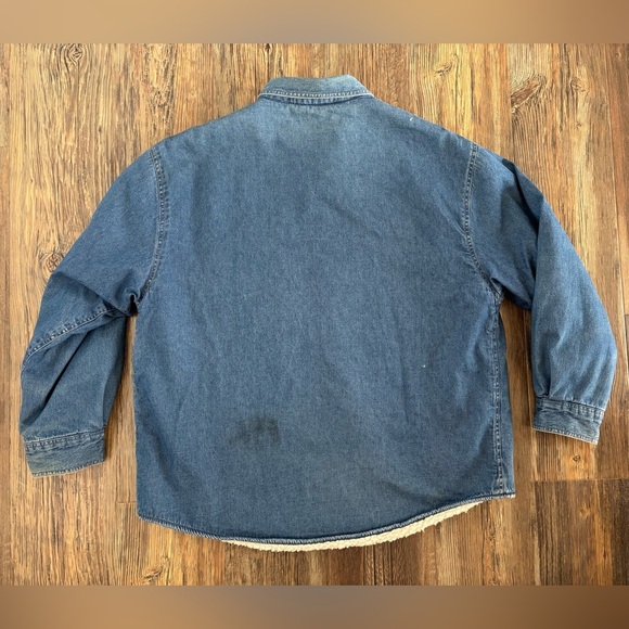 Vtg Northwest Territory Sherpa Lined Denim Trucker Shirt Jacket Shacket Mens XL - Picture 2 of 15